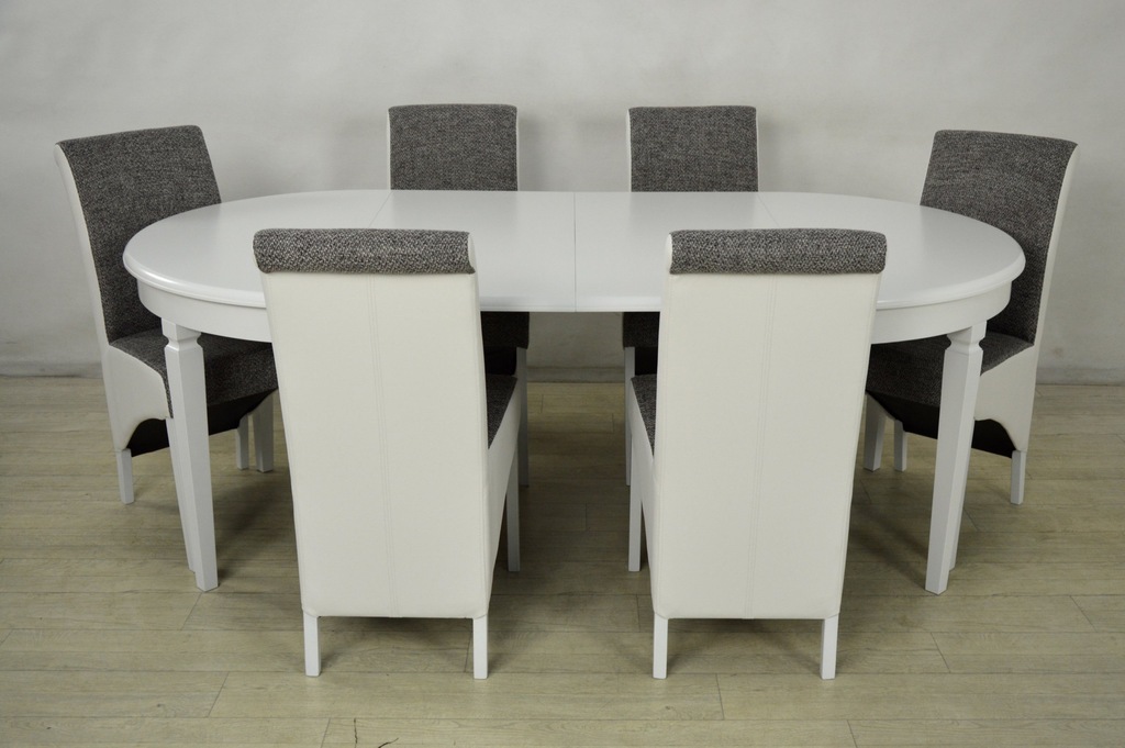 Купить Белый круглый раздвижной стол 110х210 см, 6 стульев: отзывы ...