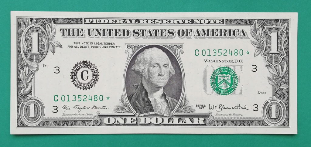 USA banknot 1 dolar 1977 Philadelphia gwiazdka UNC