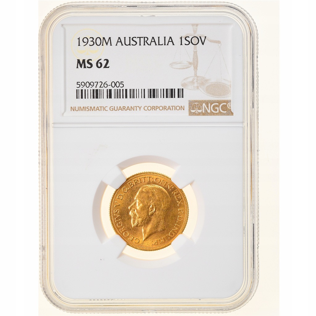 Moneta, Australia, George V, Sovereign, 1930, Melb