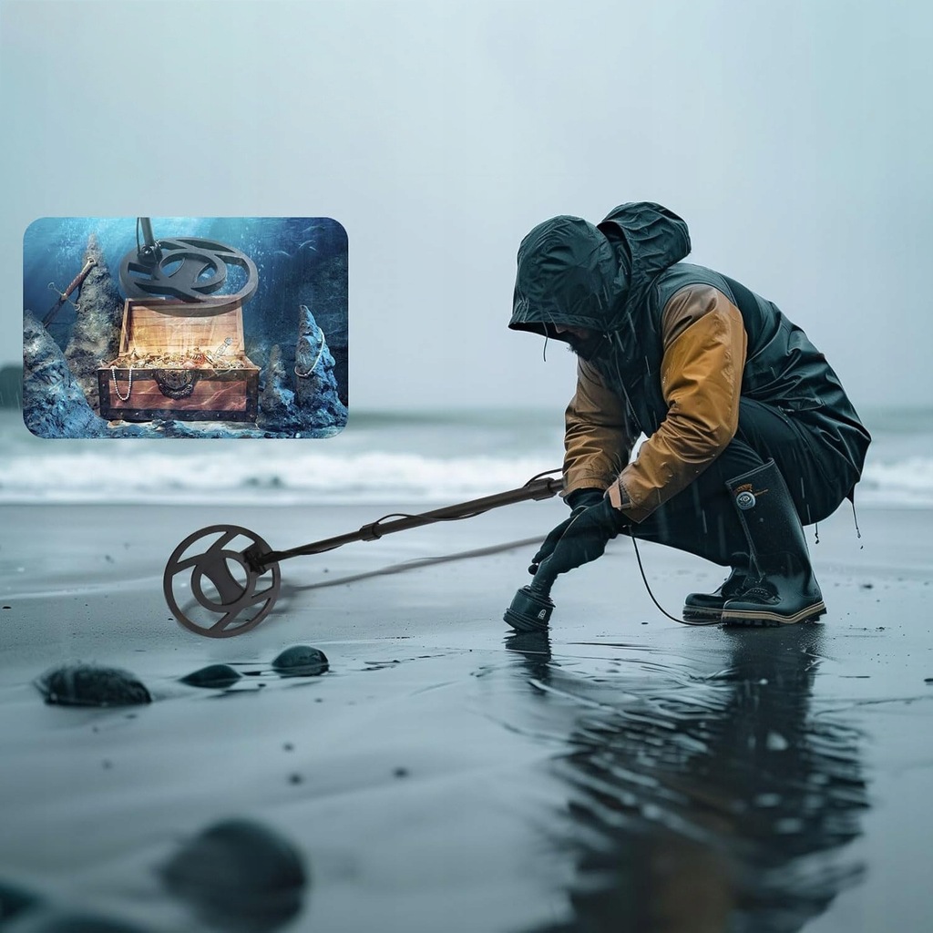 WRAŻLIWY WYKRYWACZ METALI DLA DZIECI IP68 DO ZŁOTA, SREBRA, MONET Z ŁOPATA
