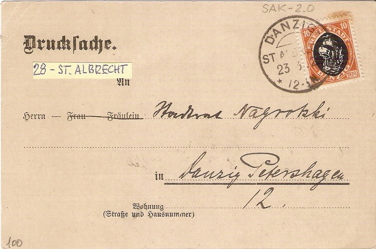 Danzig M28 - stempel ST. ALBRECHT