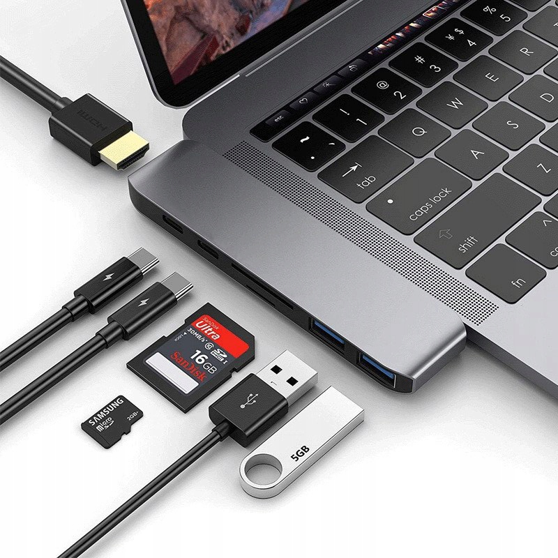 Купить АДАПТЕР 7-в-1 USB-C HDMI SD-ХАБ ДЛЯ MACBOOK PRO / AIR: отзывы, фото, характеристики в интерне-магазине Aredi.ru