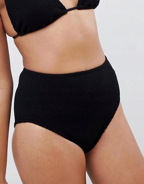 ASOS__XDN CZARNY DÓŁ BIKINI Z MARSZCZENIAMI__