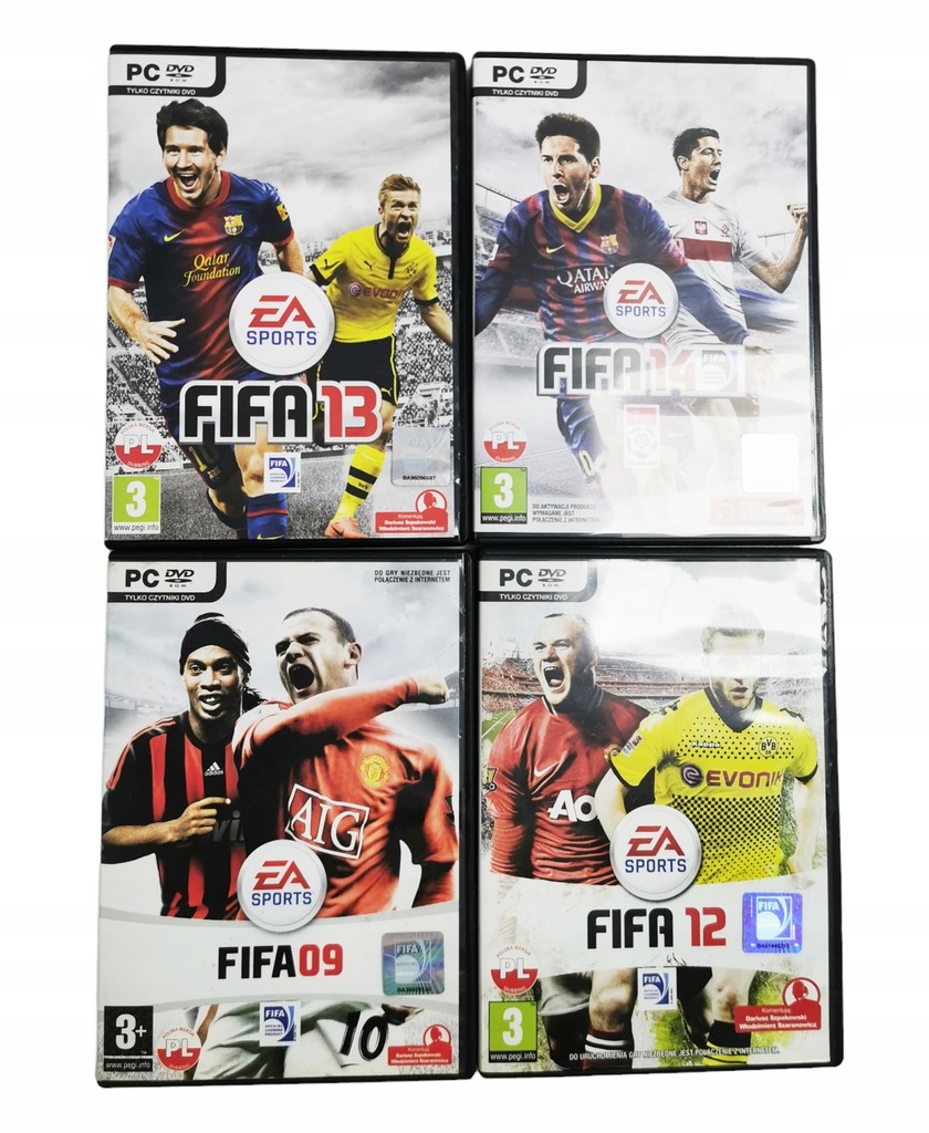 Zestaw 4 gier na PC FIFA 2009, 2012, 2013, 2014