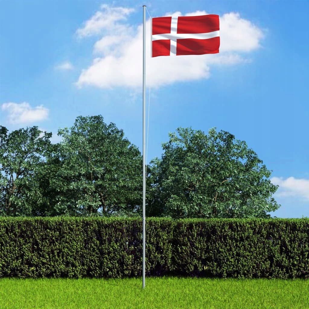 Flaga Danii z aluminiowym masztem, 6,2 m