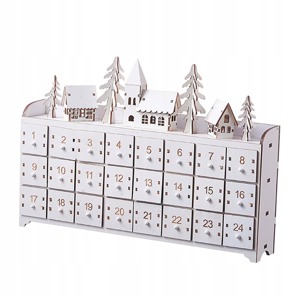 Christmas Wooden Count Xmas Advent Calendar 15x10.6x2inch Table Decorations