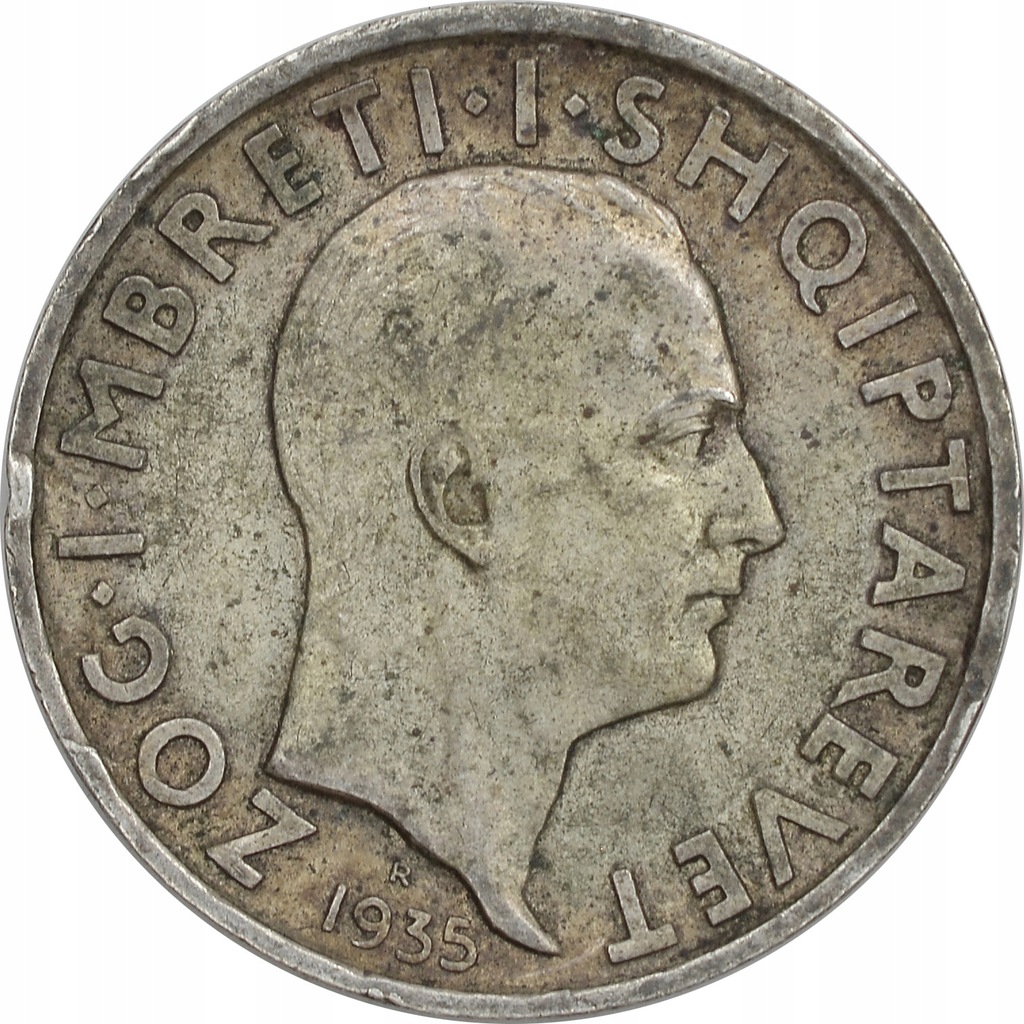 17.ALBANIA, ZOG I, 1 FRANG AR 1935