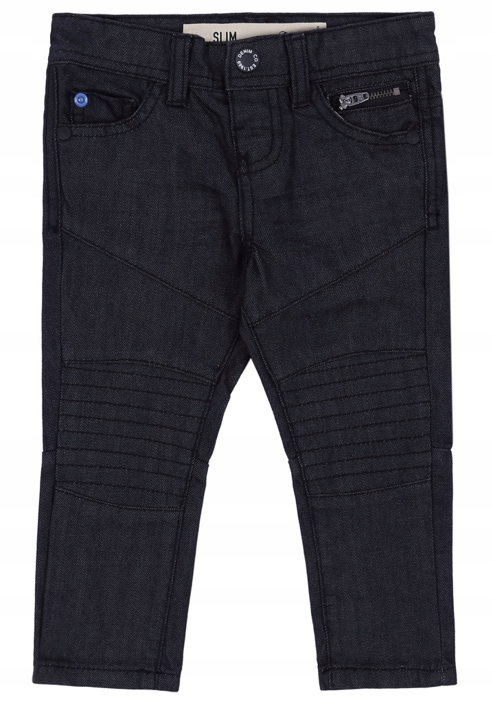 Grafitowe jeansy, niebieski guzik DENIM CO 7-8 lat