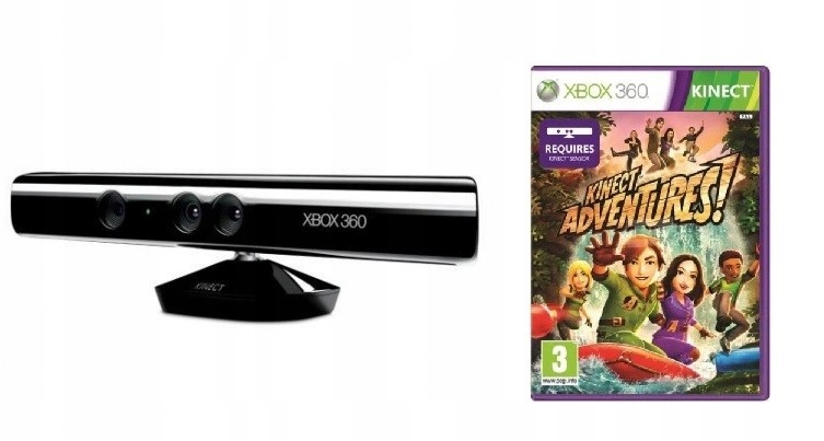 Kinect sensor Xbox 360 + gra Adventures GWARANCJA
