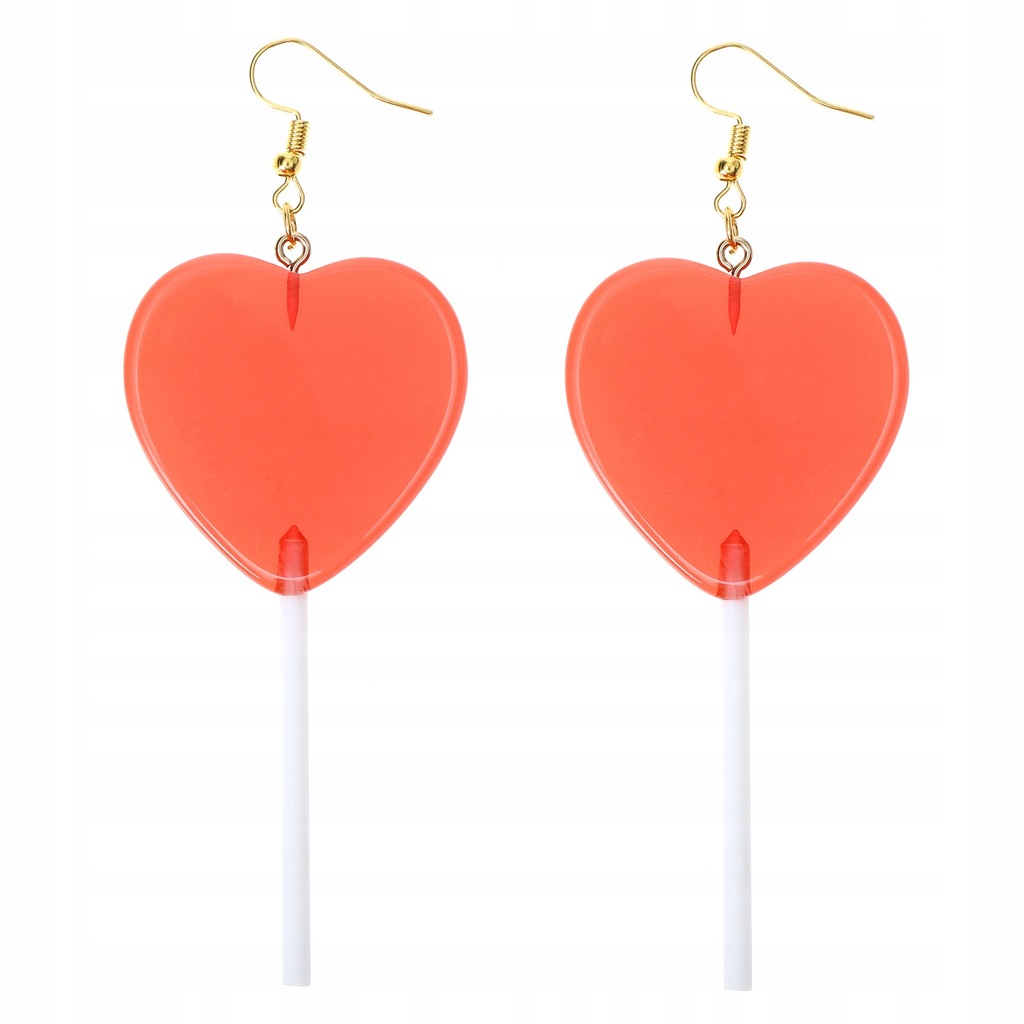 1 PAIR HEART LOLLIPOPS EARRINGS CARTOON LOLLIPOPS DROP EARRINGS