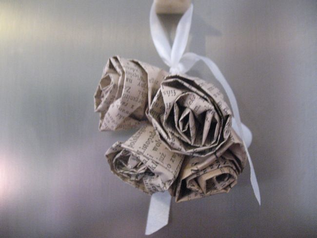 zawieszka papierowe różyczki Shabby Chic, Vintage