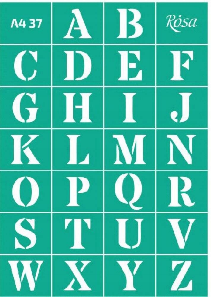 ROSA TALENT SZABLON SAMOPRZYLEPNY NR 37 A4 ALFABET LITERY