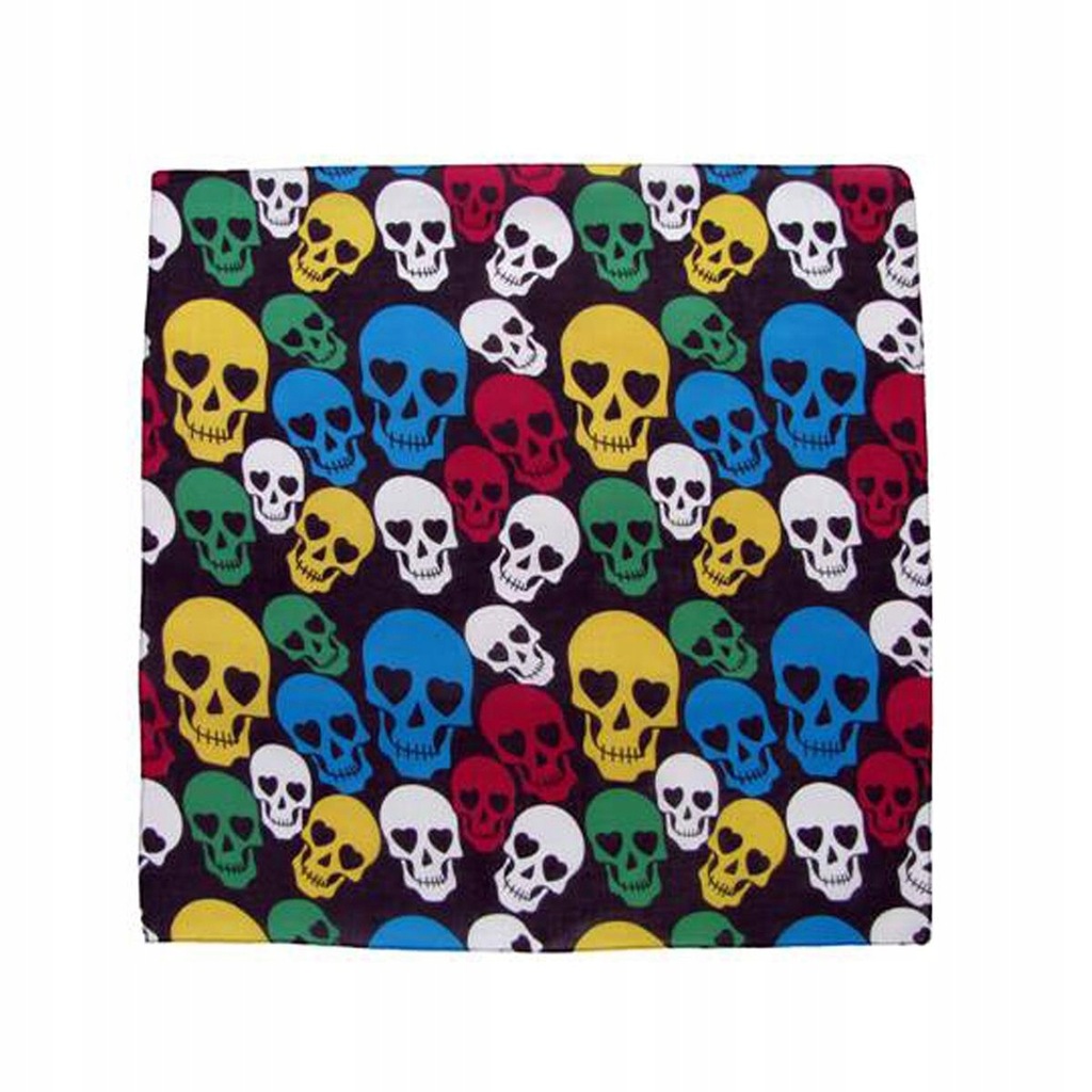 CHUSTA BANDANA APASZKA SZALIK BAWEŁNA 55x55 SKULL6