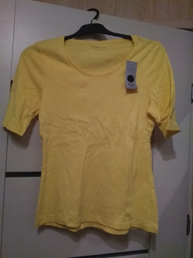 Żółta bluzka / podkoszulek z krótkim rękawem 42-XL