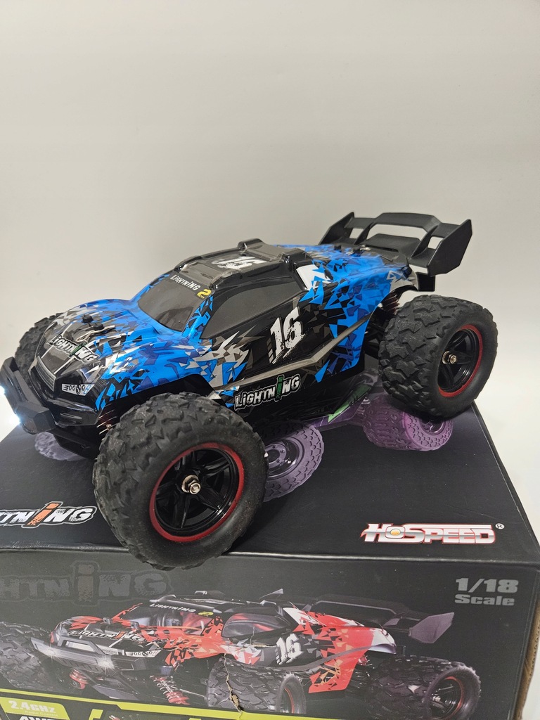 Zdalnie sterowany 1:18 4WD 2.4GHz niebieski - Hospeed