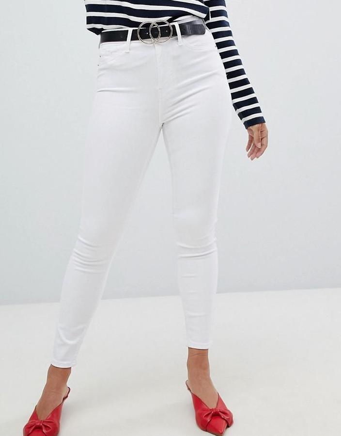 RIVER ISLAND__XDH BIAŁE SPODNIE JEANS RURKI__40