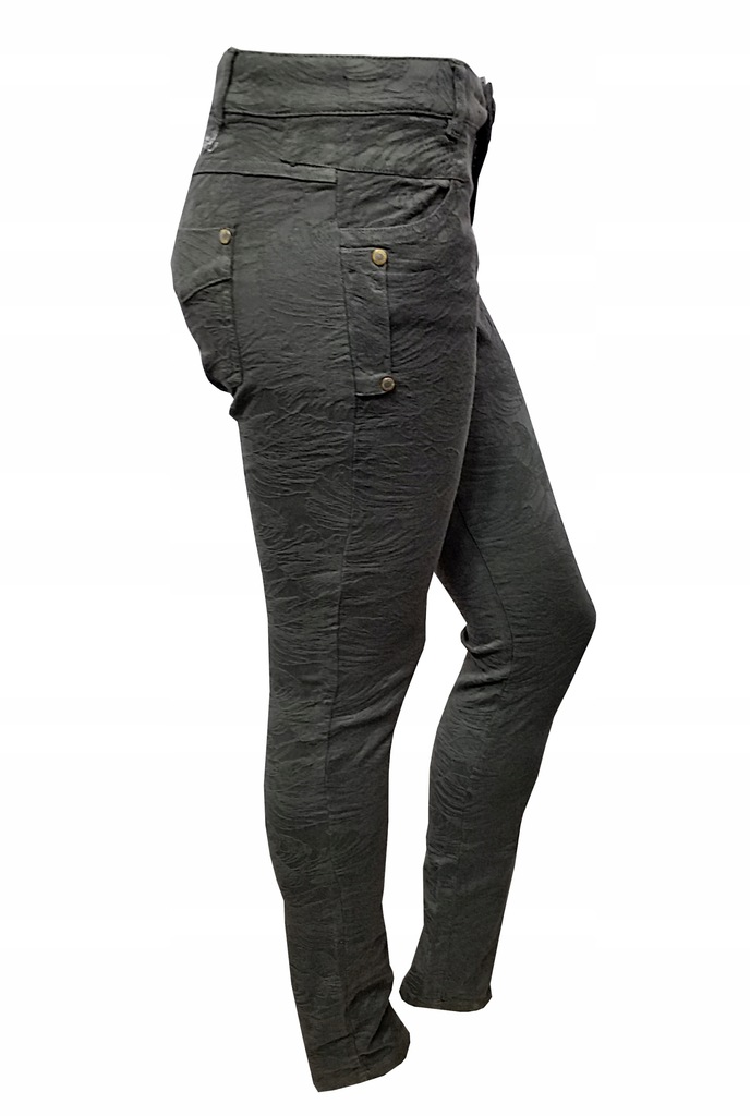 DESIGUAL spodnie damskie szare haft 30