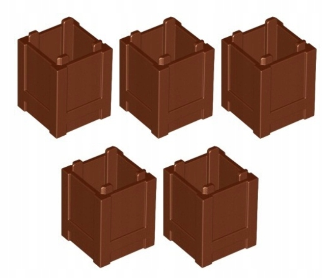 LEGO Skrzynia Pojemnik 2x2x2 Brązowy Reddish Brown 5 sztuk 4520638 61780