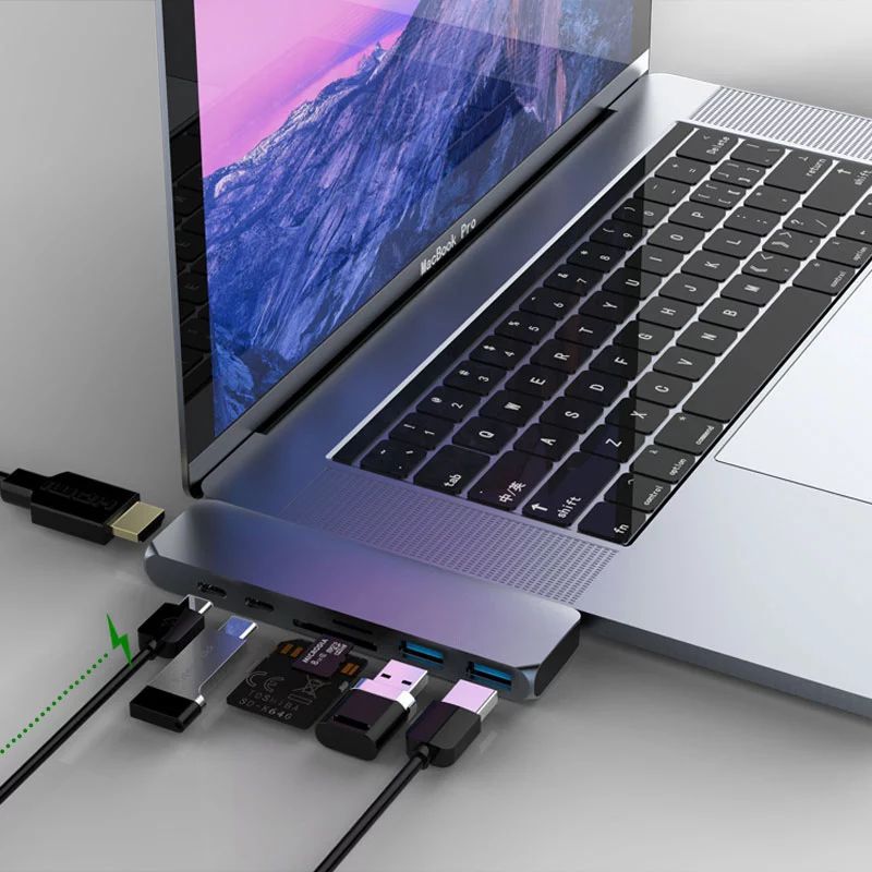 Купить АДАПТЕР 7-в-1 USB-C HDMI SD-ХАБ ДЛЯ MACBOOK PRO / AIR: отзывы, фото, характеристики в интерне-магазине Aredi.ru