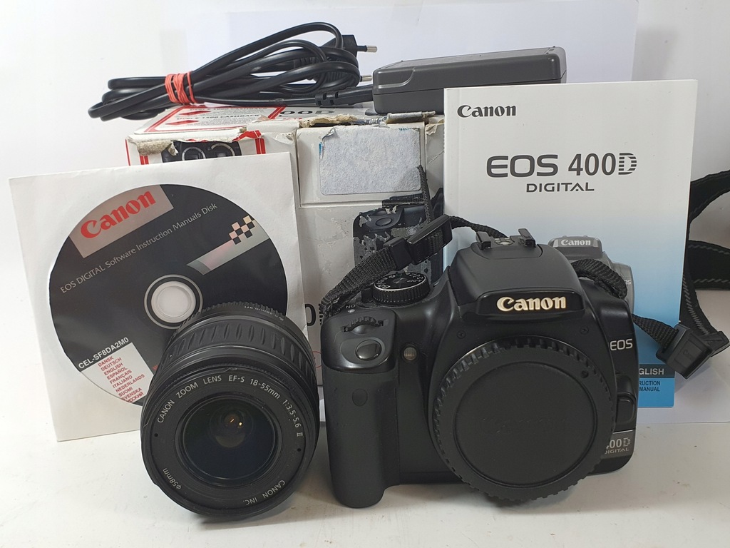 Lustrzanka Canon EOS 400D korpus + obiektyw