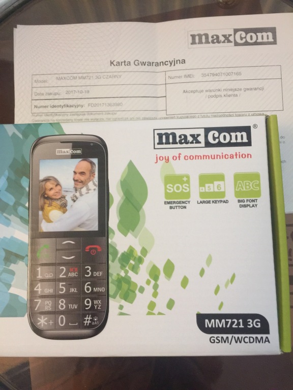 TELEFON KOMÓRKOWY MAXCOM MM721 3G NOWY