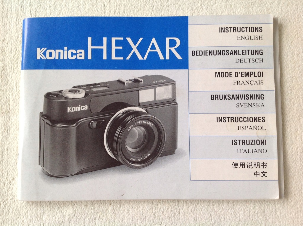 Konica HEXAR instrukcja obsługi w j.angielskim