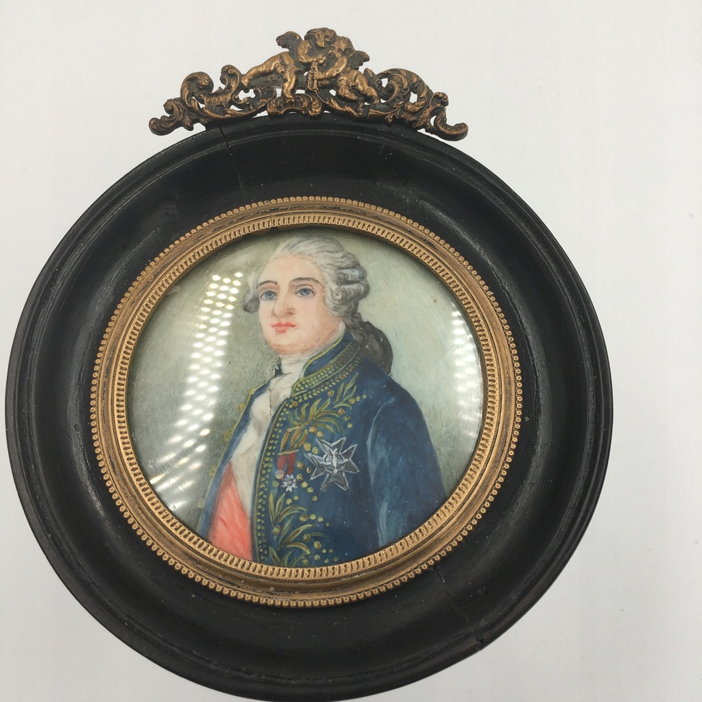 Miniaturowy portret . Ludwik XVI król Francji .