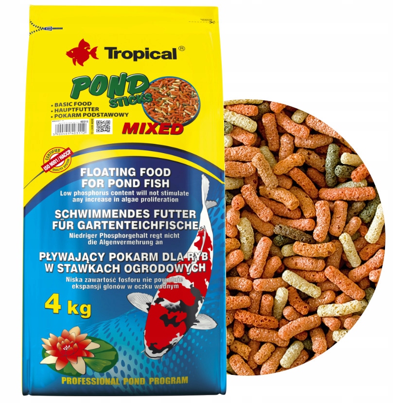 TROPICAL POND STICKS MIXED 50l 4kg pokarm dla ryb