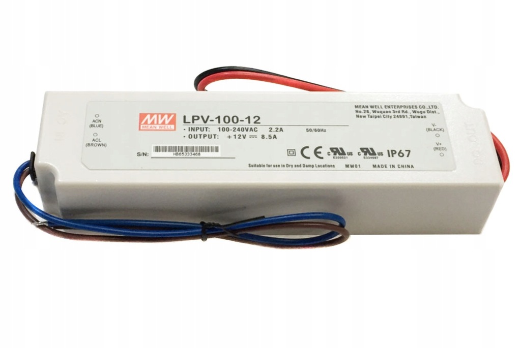 Zasilacz led Mean Well LPV-35-12 35W ip67