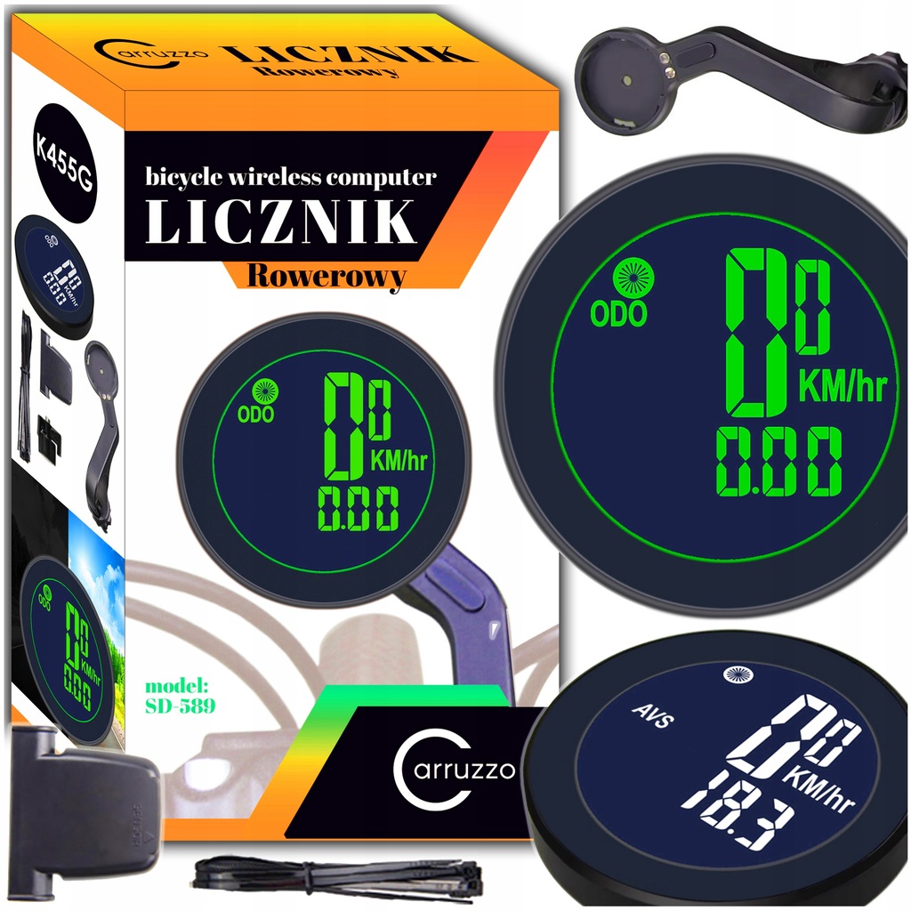 LICZNIK ROWEROWY BEZPRZEWODOWY KOMPUTER PODŚWIETLENIE