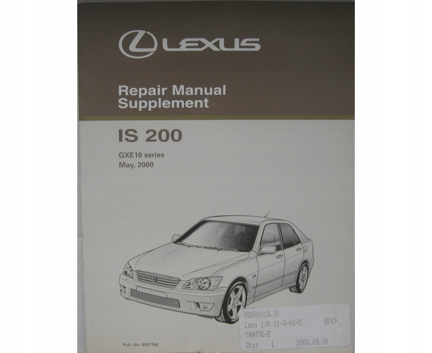 LEXUS IS200 GXE10 książka napraw Lexus IS 200 serwisówka Supplement 2000rok