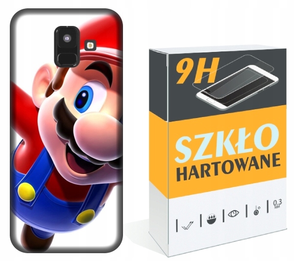 ETUI SZKŁO Samsung Galaxy A6 2018 gry mario