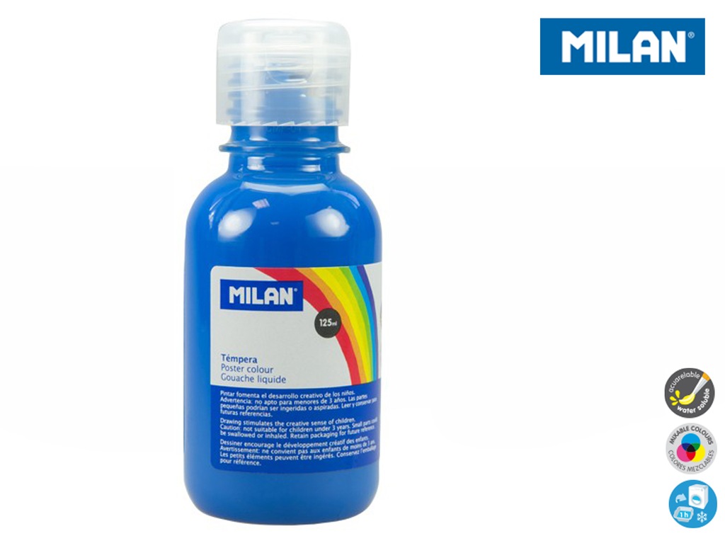 Farba plakatowa Milan 125 ml niebieska cyjan butel