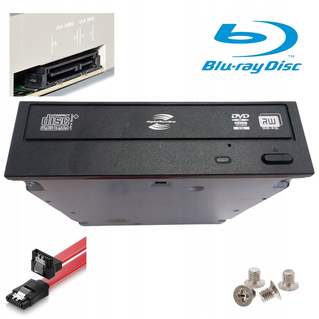 Naped DVD RW (Combo z Blu-ray) LightScribe SATA WYPALA Etykiety HP DH ...