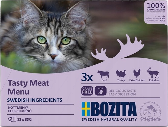 Bozita Multibox z mięsem w sosie dla kota 12x85g