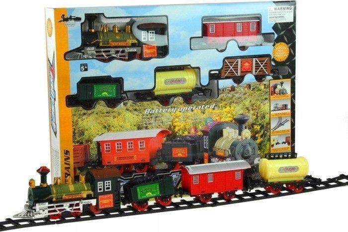 Import LEANToys Kolejka elektryczna Train Set 4 wagony lokomotywa