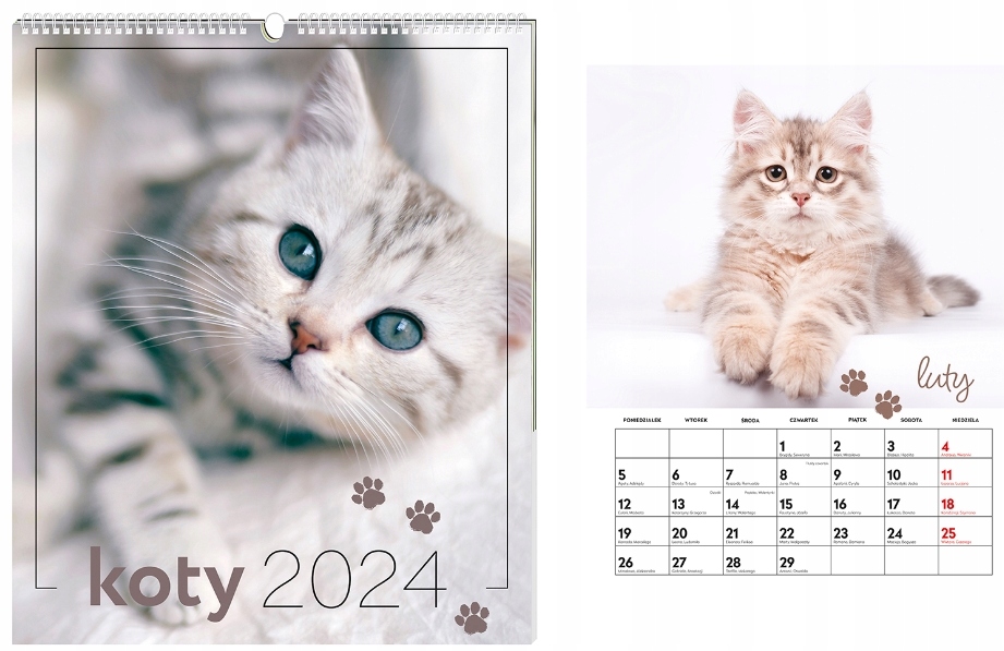 Kalendarz zestaw dekoracyjny A3 zwierzęta 2024