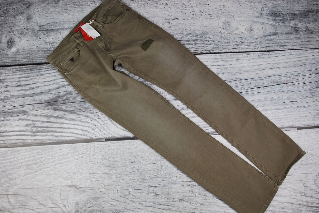 2919 GUESS spodnie jeans vintage przetarcia 31
