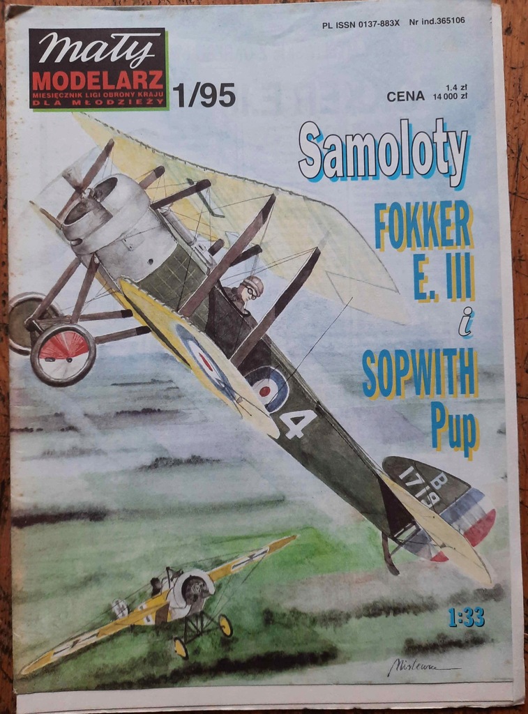 MAŁY MODELARZ SAMOLOTY FOKKER E III SOPWITH Pup 1/95