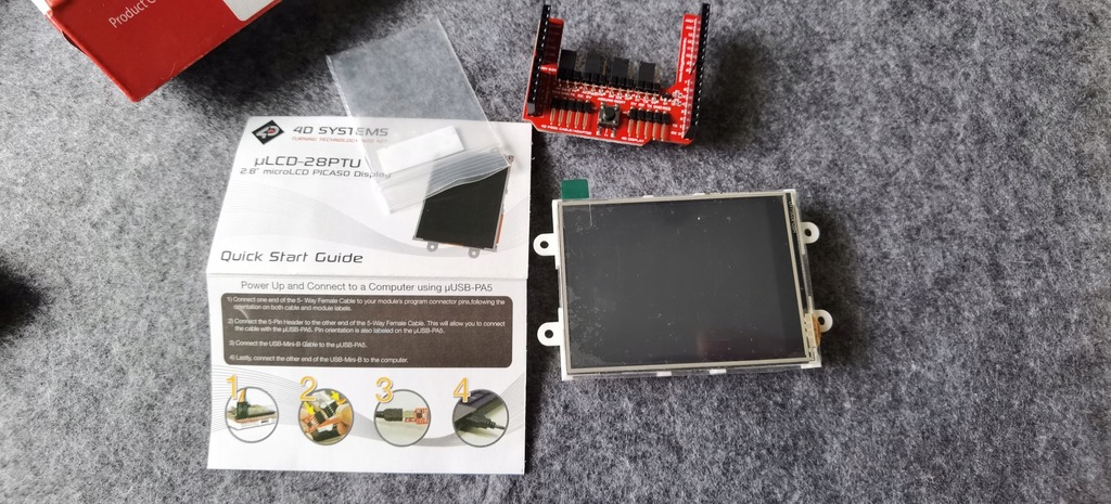 Ekran do Raspberry Pi 2.8in 4D Systems PICASO 4DGL Starter Kit dotykowy