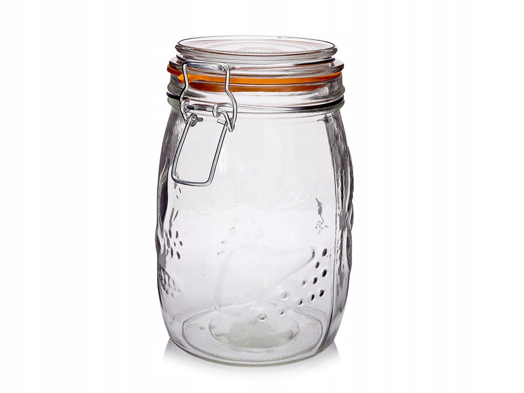 Słój szklany z klamrą słoik pojemnik wek 1L DOMOWE PRZETWORY
