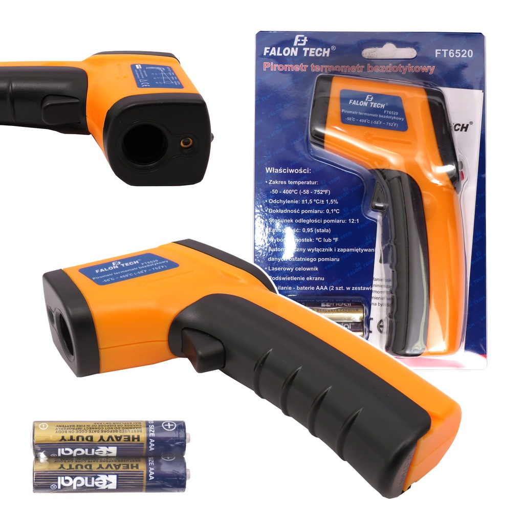 PIROMETR TERMOMETR LASEROWY BEZDOTYKOWY -50 +400