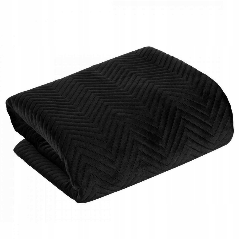 Czarna narzuta SOFIA 200x220 cm Elegancka narzuta na łóżko z