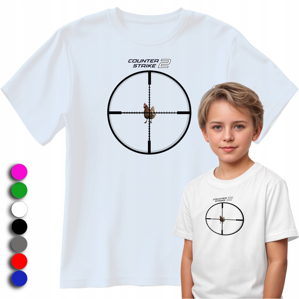 KOSZULKA DZIECIĘCA T-SHIRT - CS:GO , CS2 STRZELANKA - XXS 98 - 104