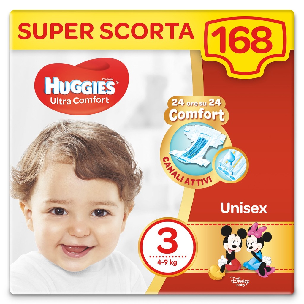 Huggies Ultra Comfort 3 Pieluchy 4-9 kg 168 szt