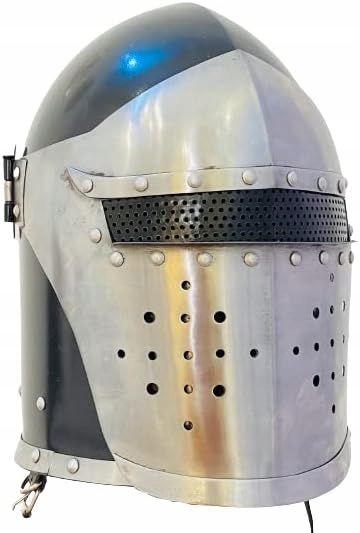 Średniowieczny hełm Barbuta Role Play Rycerski hełm ze stali miękkiej