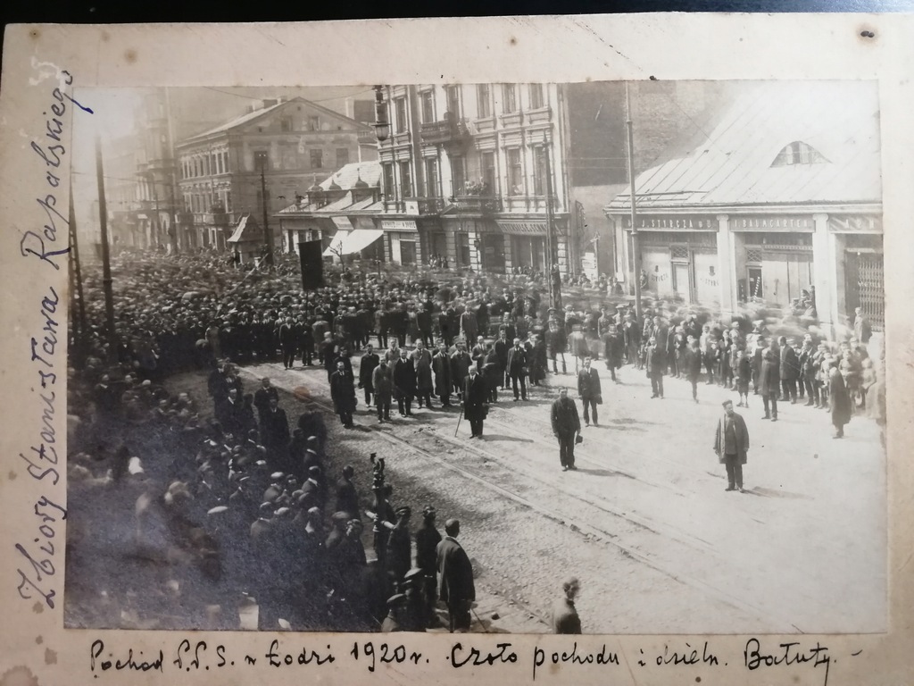 Łódź 1920 rok Pochód 1 majowy ul. Piotrkowska