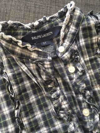 Piękna bluzka niebanalna Ralph Lauren 98 w kratkę!