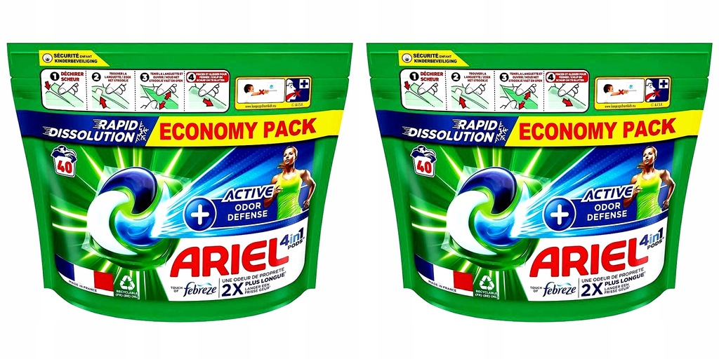 Ariel kapsułki do prania universal active 2×plus longue 4w1febrize 80szt