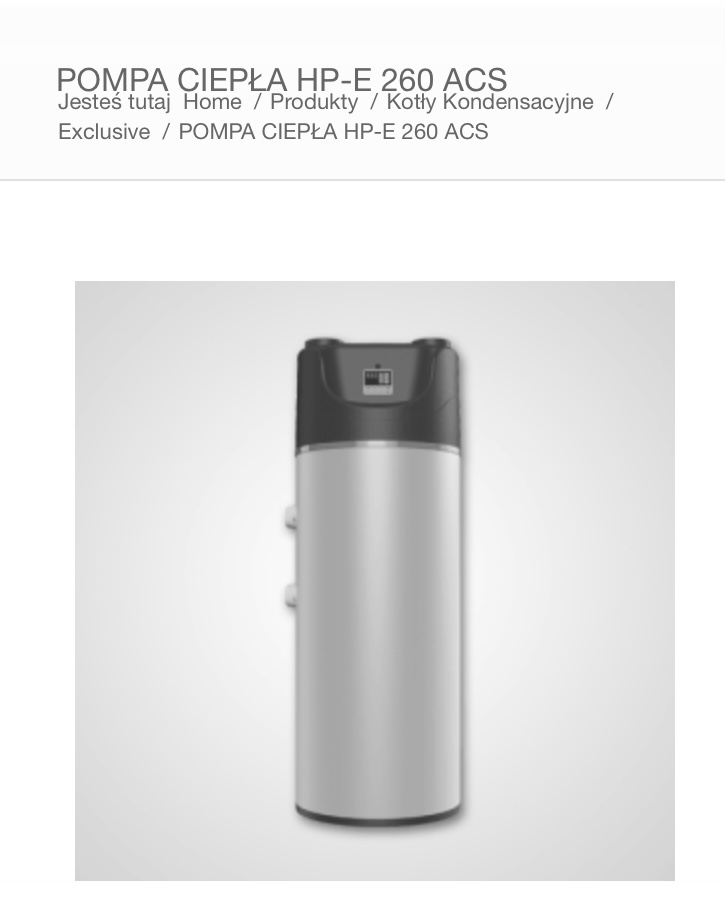 Pompa ciepła cwu HP-E 260 ACS